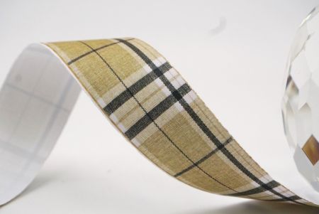 Elegant Matcha Green & Black Plaid Ribbon_AI